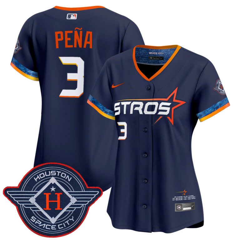 Women Houston Astros #3 Pena blue 2025 City Connect Vapor Limited Stitched Jersey->women mlb jersey->Women Jersey